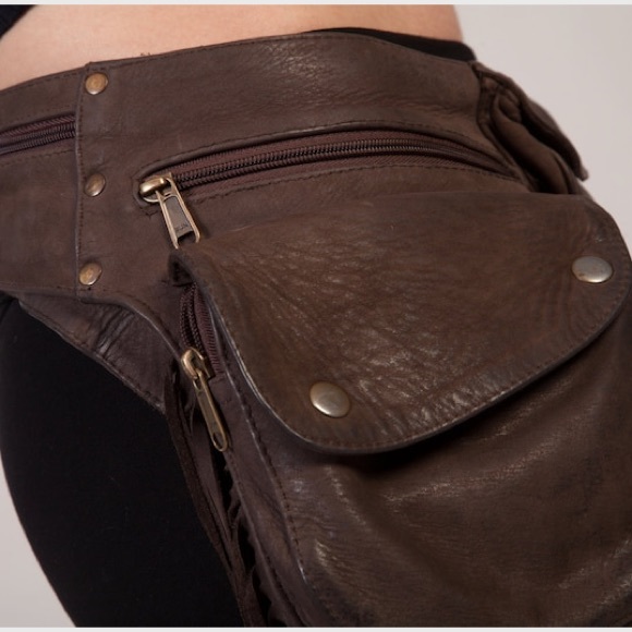 Hip bag belt / festival pouch belt / real leather belt bag/ Fanny pack - Picture 5 of 9